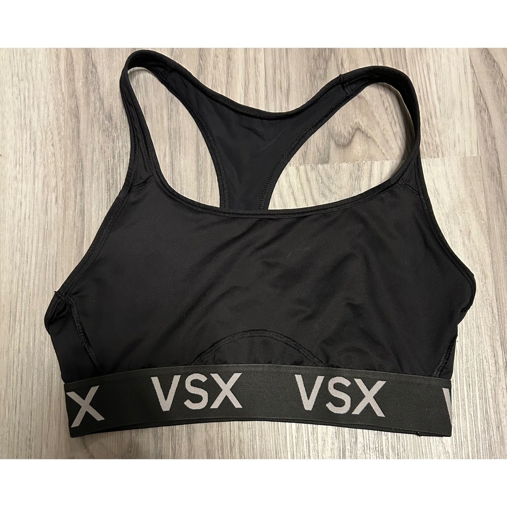 Victoria's Secret VSX Black‎ Racerback Sports Bra Size M Medium Athletic